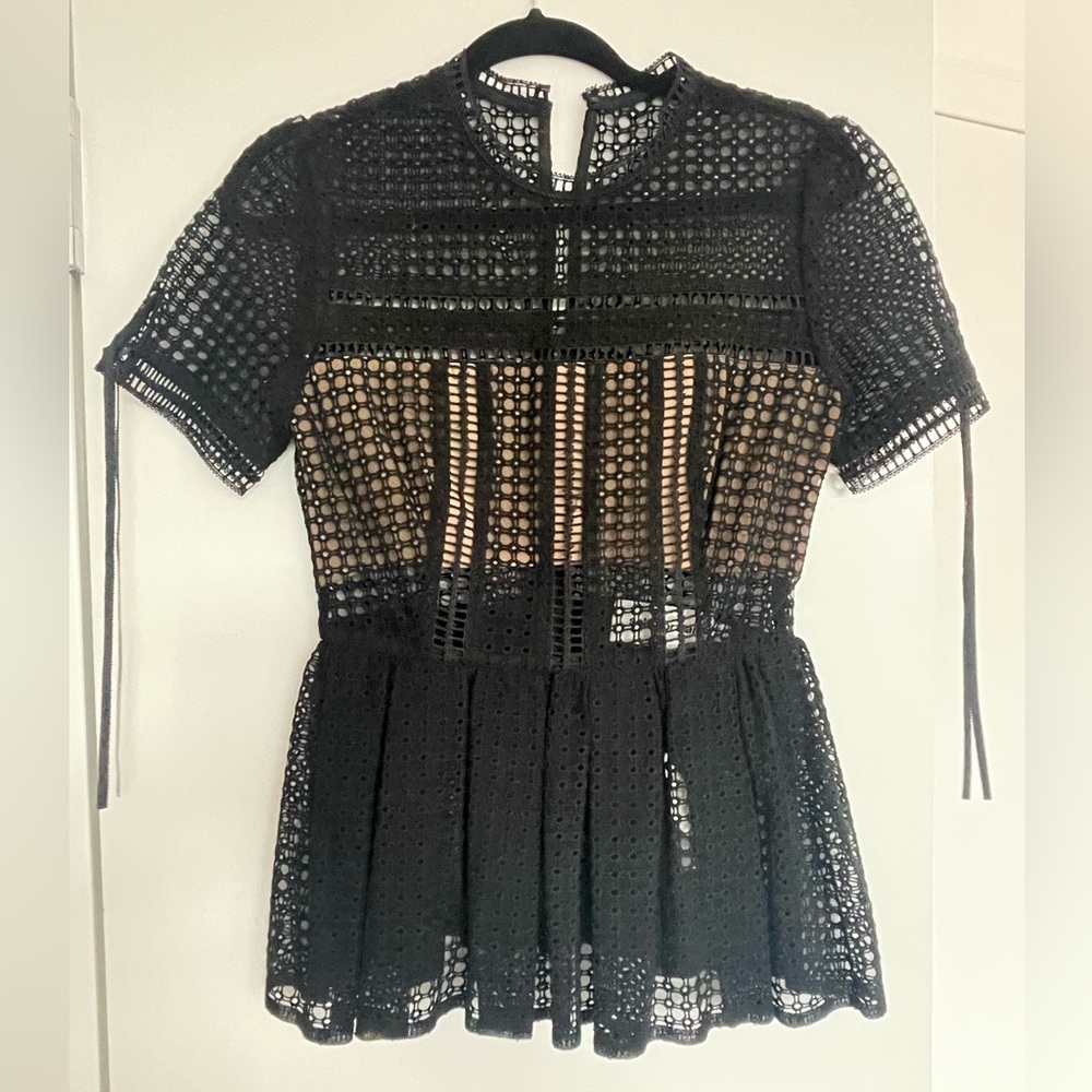 Black Short Sleeve Blouse